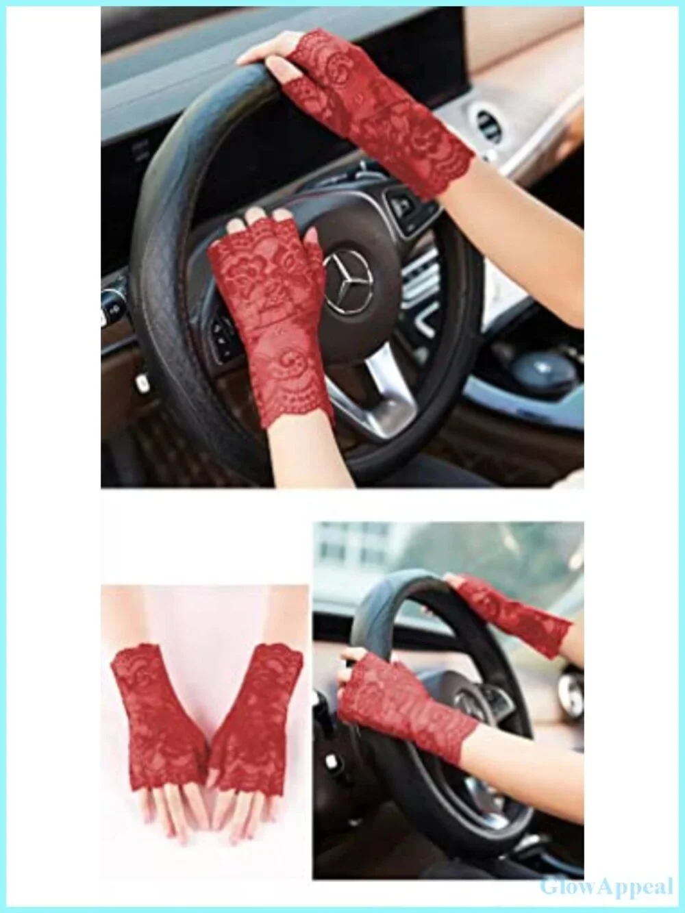 Fingerless Lace Gloves for Driving Wedding Bridal Prom Wrist Length